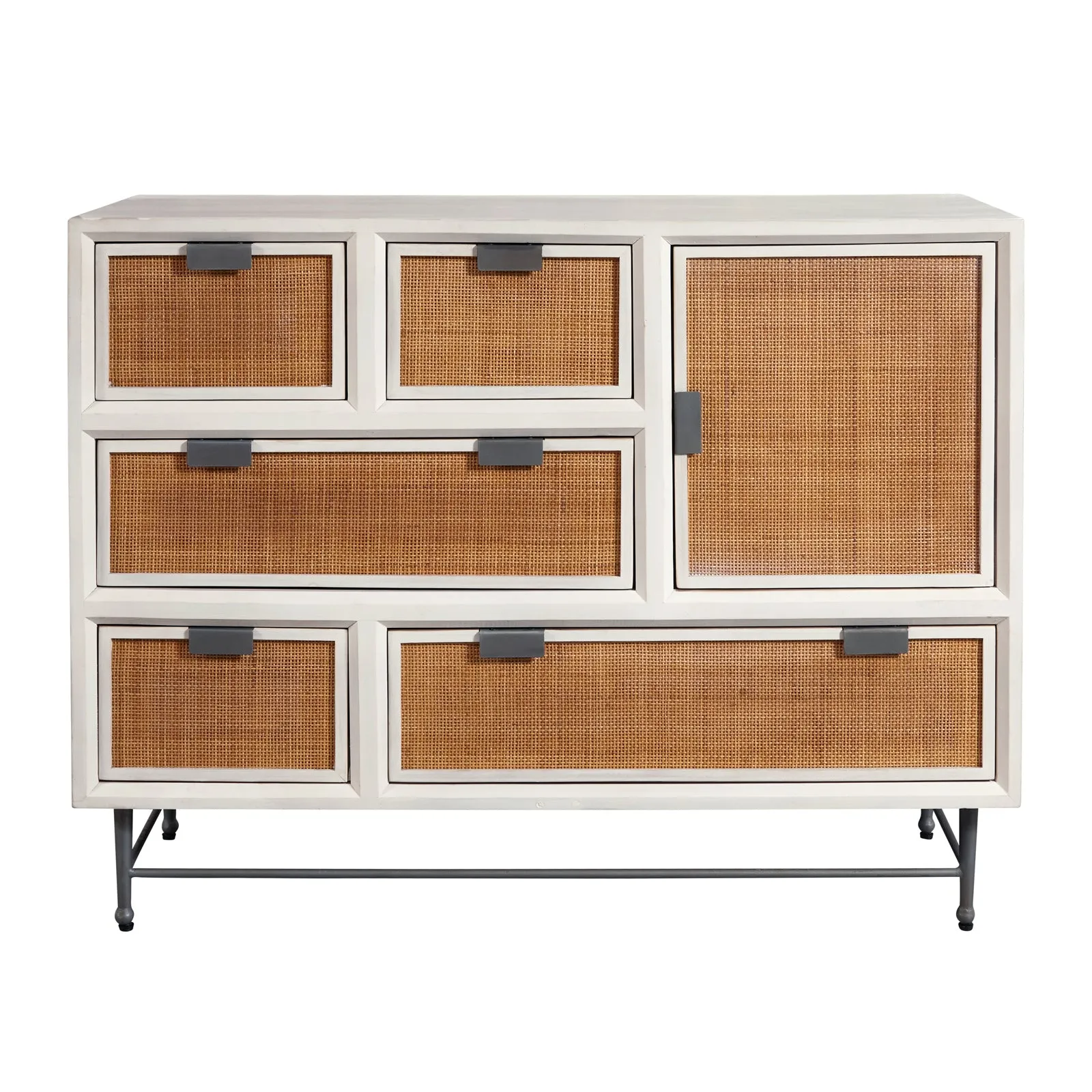 5-Drawer Accent Chest with Cabinet - Sophisticated Design, Sumptuous Upholstery & Elegant Details