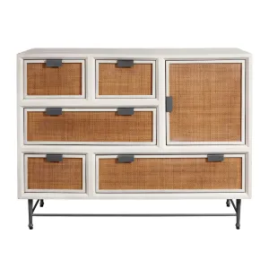 5-Drawer Accent Chest with Cabinet - Sophisticated Design, Sumptuous Upholstery & Elegant Details