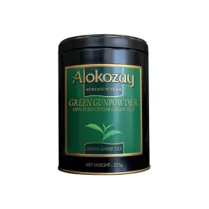 Alokozay Tin Green Gunpowder Loose Tea - 225gx24 (1 carton)
