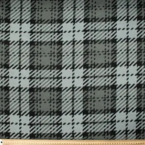 Black & Grey Checks Printed Polar Fleece DSN #17