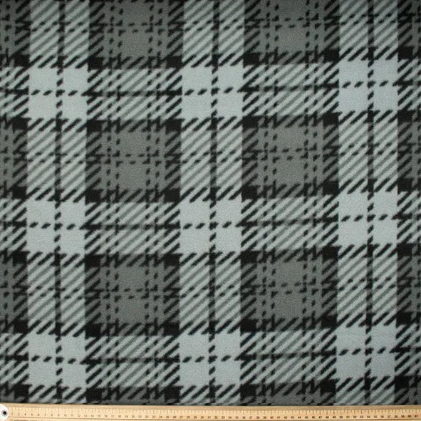 Black & Grey Checks Printed Polar Fleece DSN #17