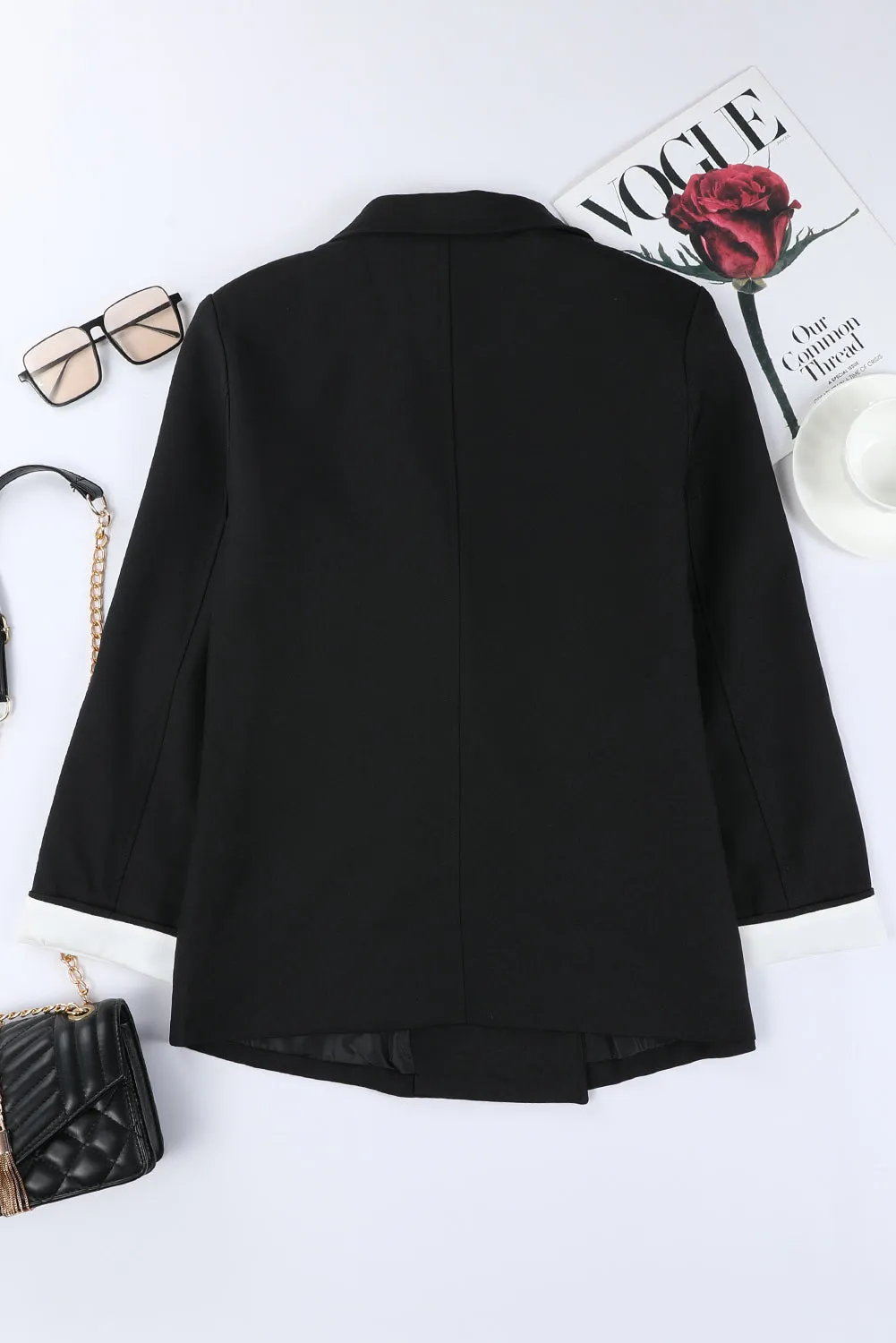 Black Cuff Detail Blazer