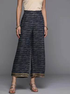 Blue Striped Rayon Palazzos