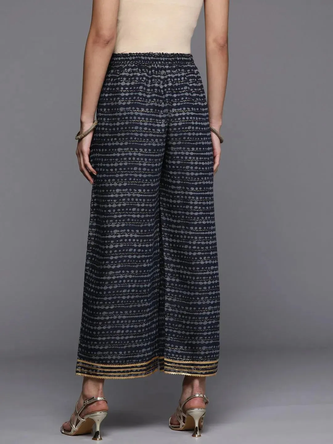 Blue Striped Rayon Palazzos