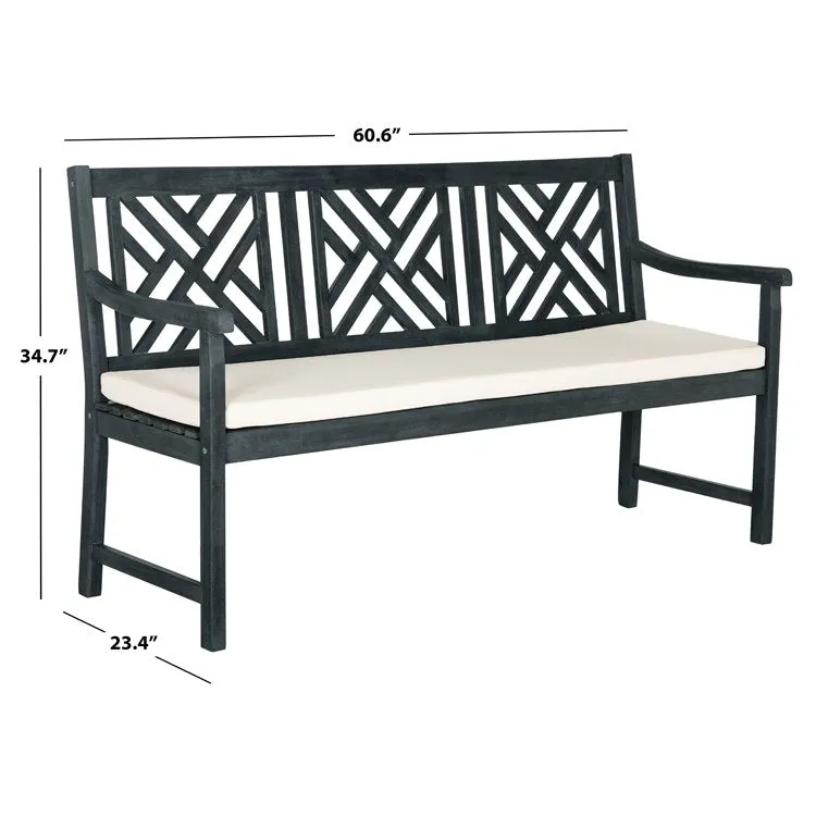 Bradbury Three-Seat Bench - Dark Slate Gray/Beige