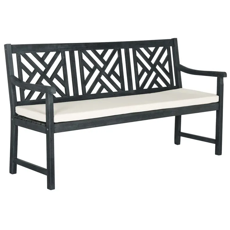 Bradbury Three-Seat Bench - Dark Slate Gray/Beige