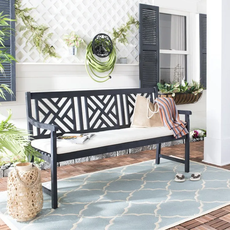 Bradbury Three-Seat Bench - Dark Slate Gray/Beige