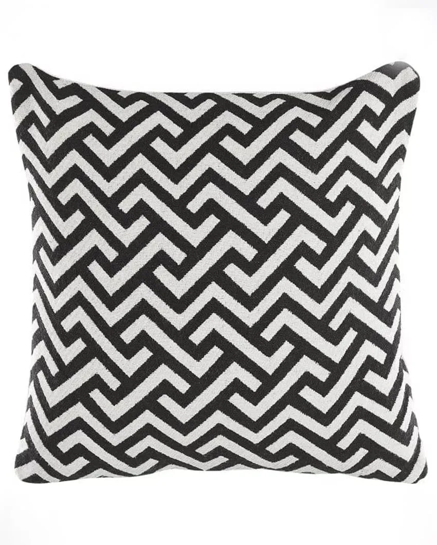 Chevron Cotton Jacquard Printed Cushion Cover | Single