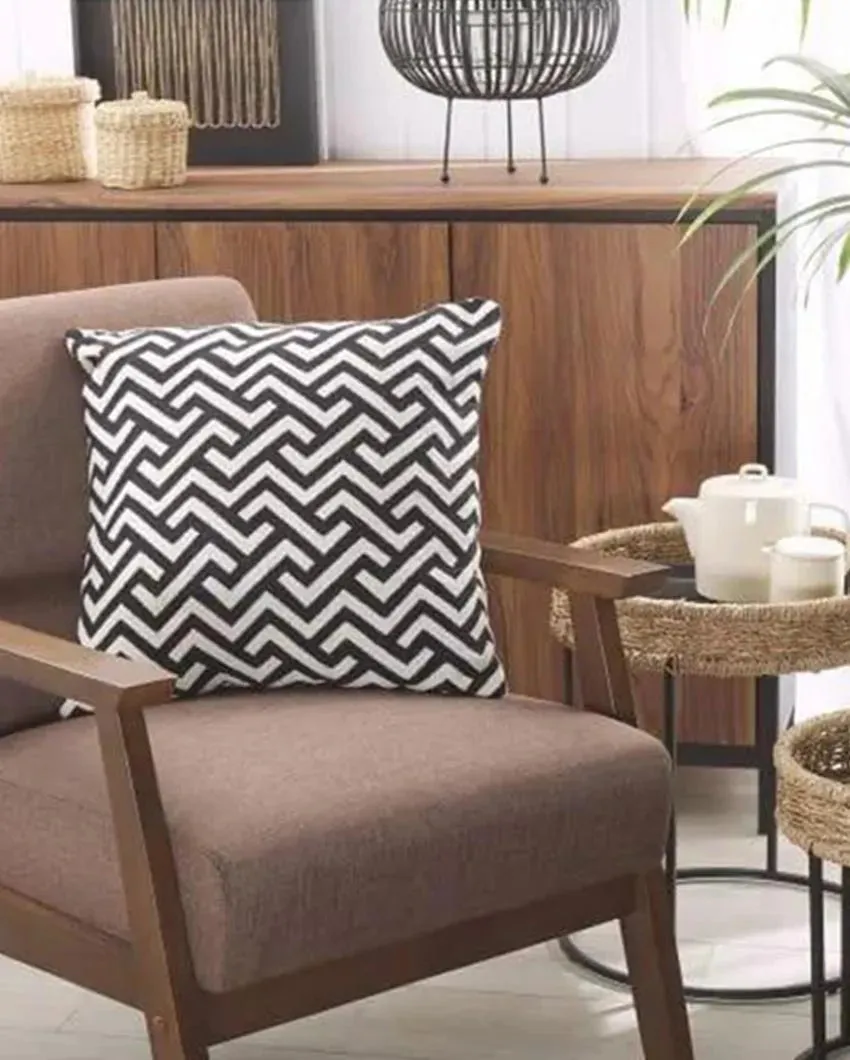 Chevron Cotton Jacquard Printed Cushion Cover | Single