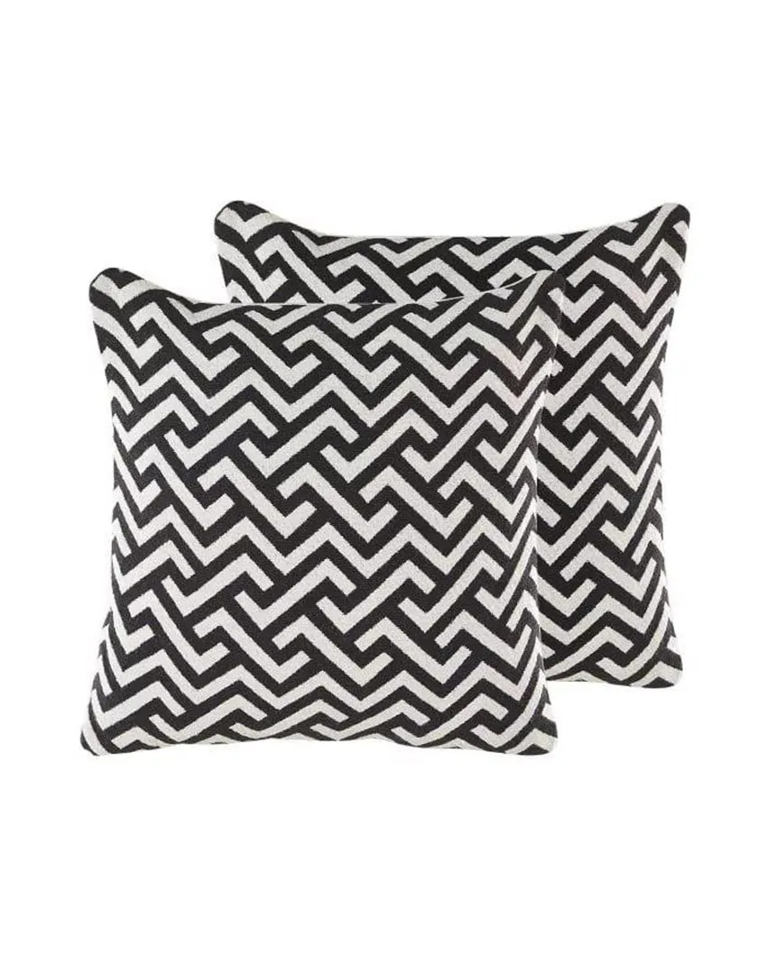 Chevron Cotton Jacquard Printed Cushion Cover | Single