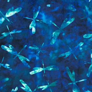 Cuddle® Prints - Bliss Batik Dragonfly Midnight Digitally Printed Minky Yardage