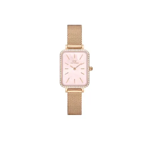Daniel Wellington Women Analogue Mother of Pearl Pink Square Dial Watch- DW00100669K