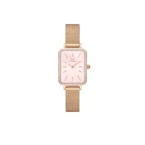 Daniel Wellington Women Analogue Mother of Pearl Pink Square Dial Watch- DW00100669K
