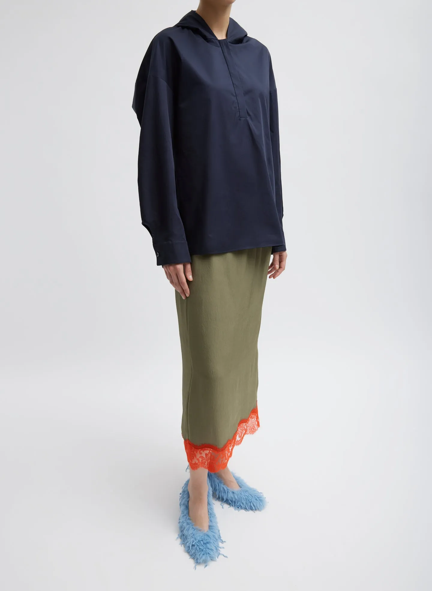 Eco Poplin Hooded Shirt