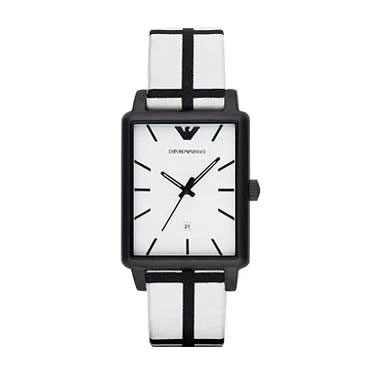 Emporio Armani Classic Light Silver Dial Black-plated Stainless Steel Men's Watch AR1856