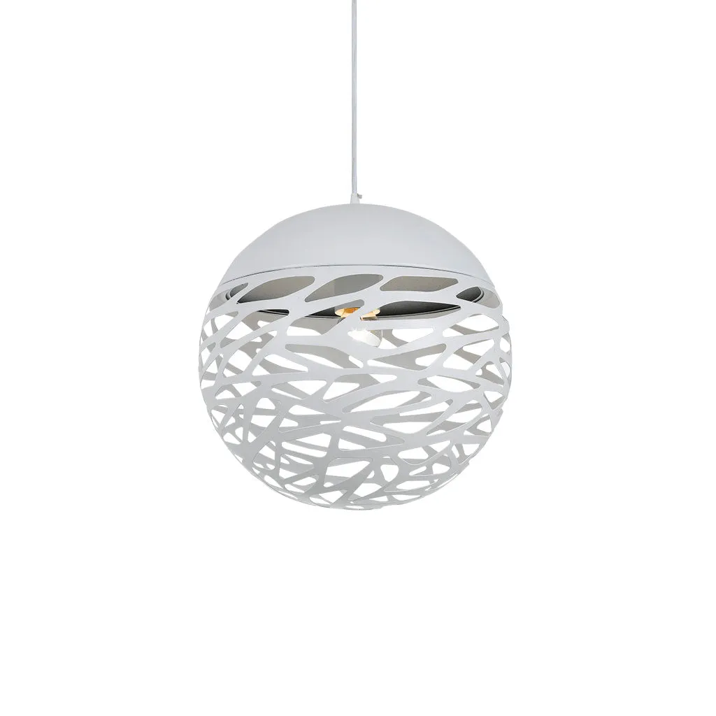 Farina 30cm Ball White Weave Laser Cut Pendant