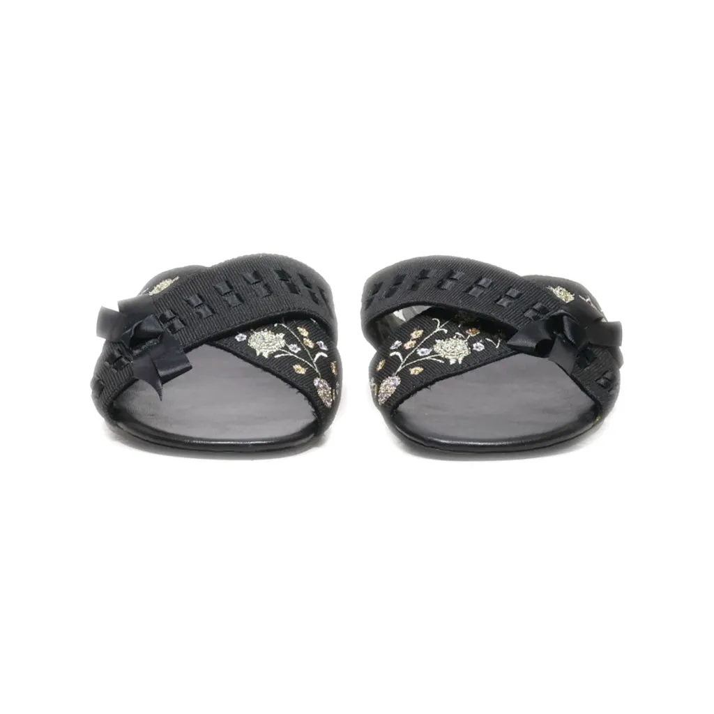 Graceland Flat Sandals Fabric Black Colour For Women