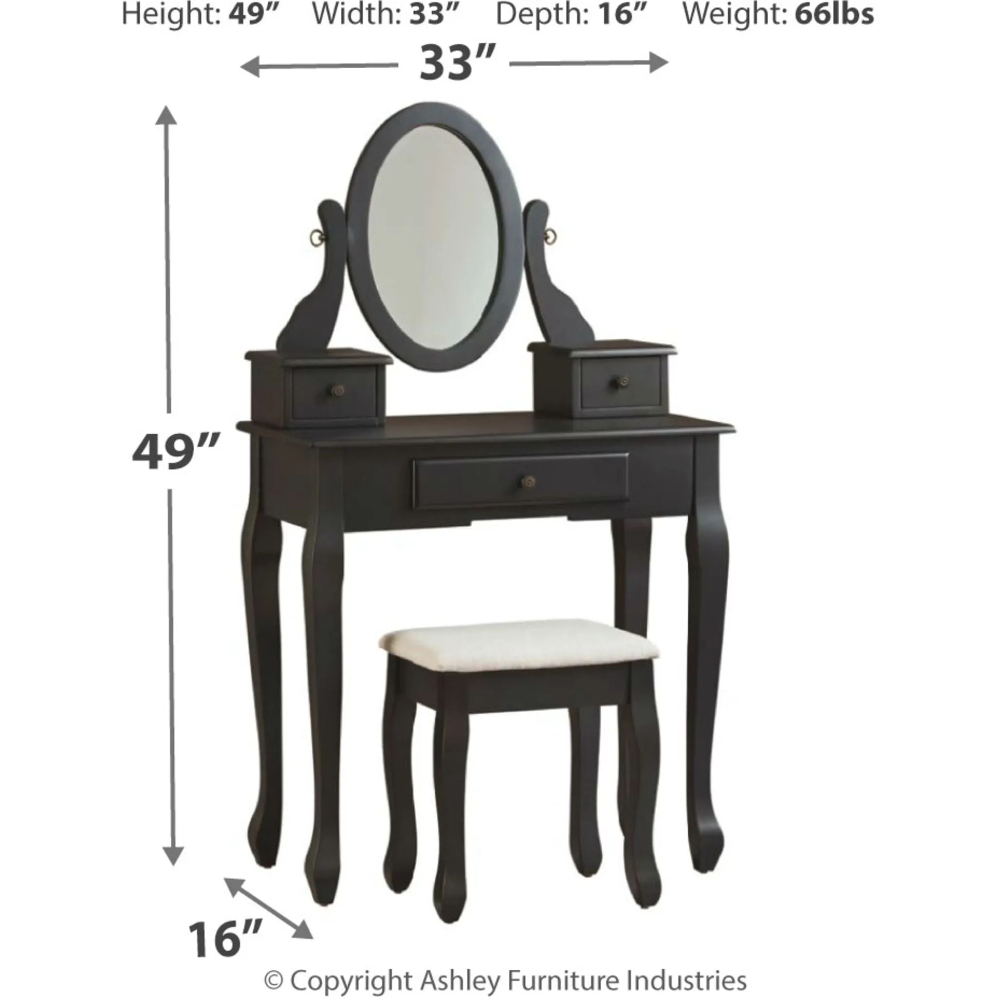 Huey Vineyard Vanity - Black