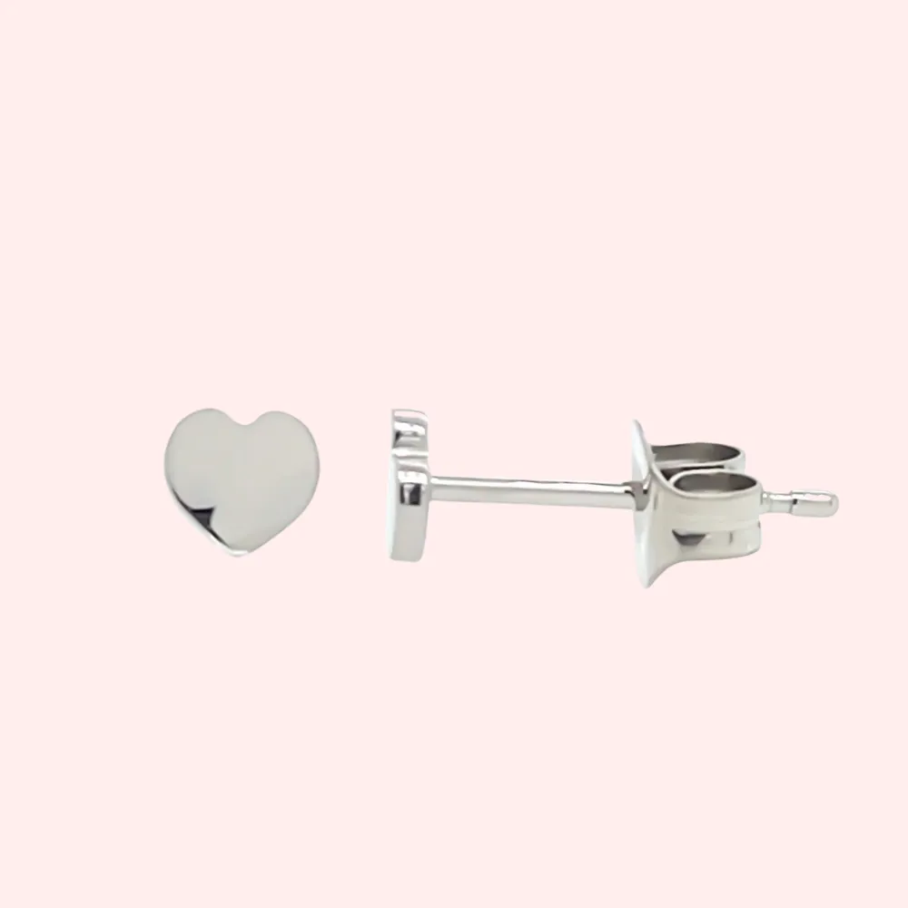 Implant Grade Titanium Mini Heart Hypoallergenic Earrings
