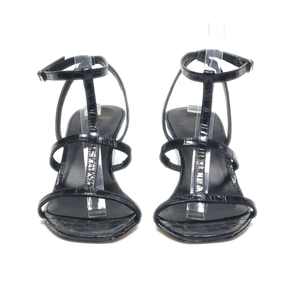 J. Crew Wedge Sandals Leather Black Colour For Women