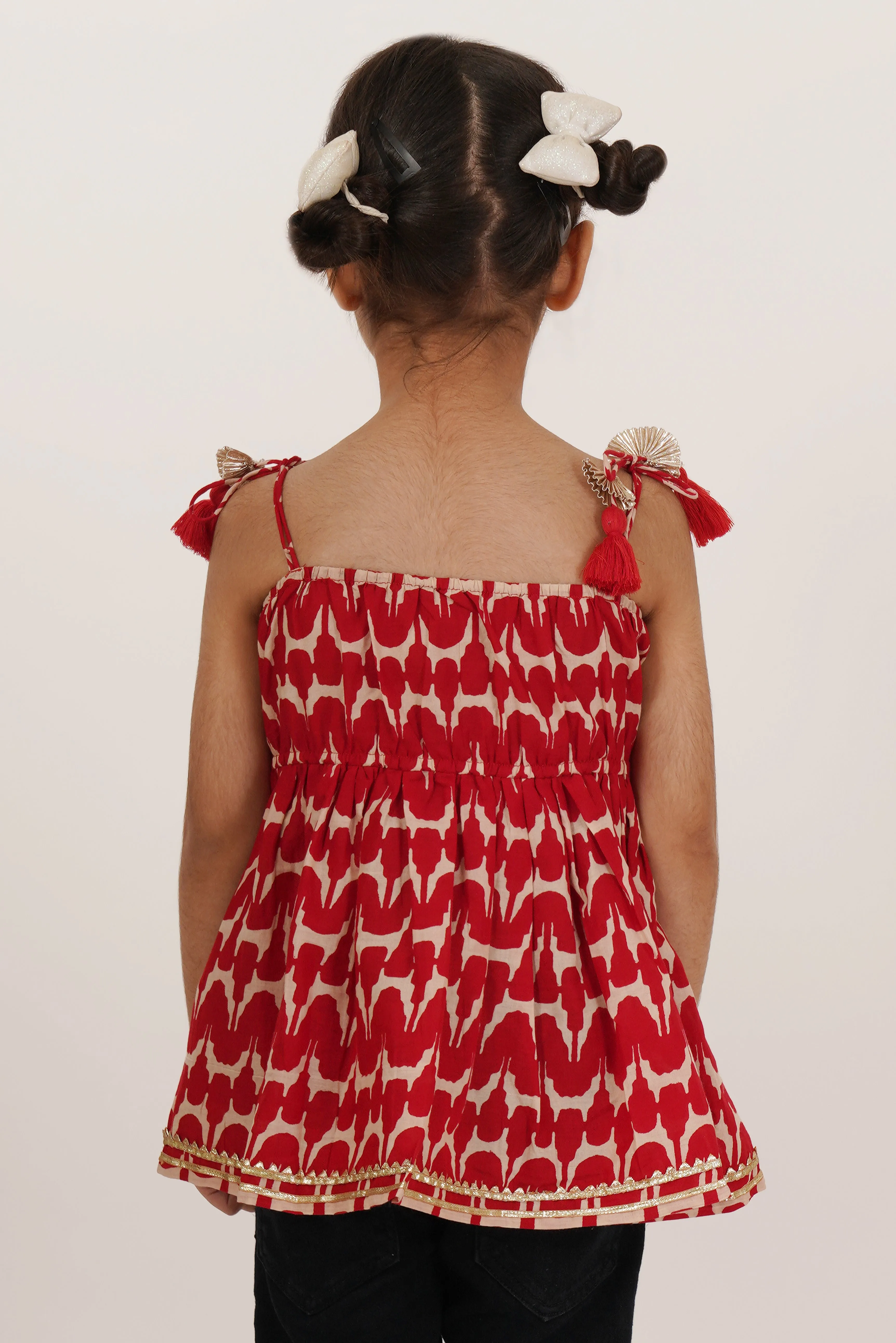 Jaipuri Cotton Printed Sleeveless Top for Girls