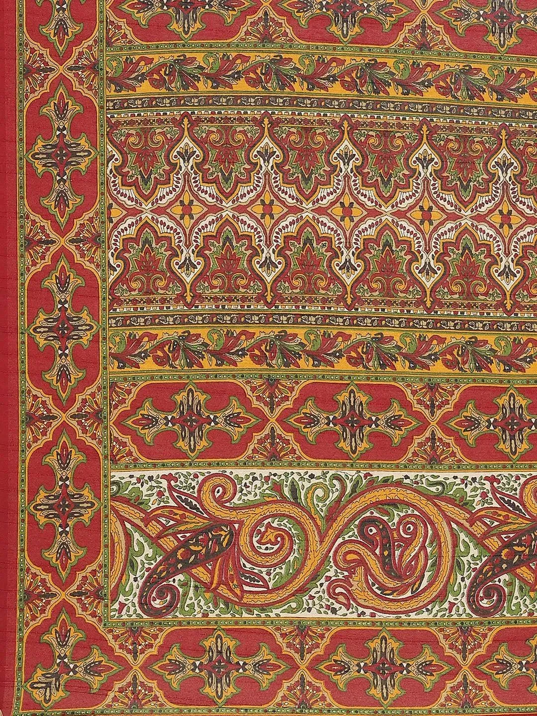 Maroon Printed Cotton Saree