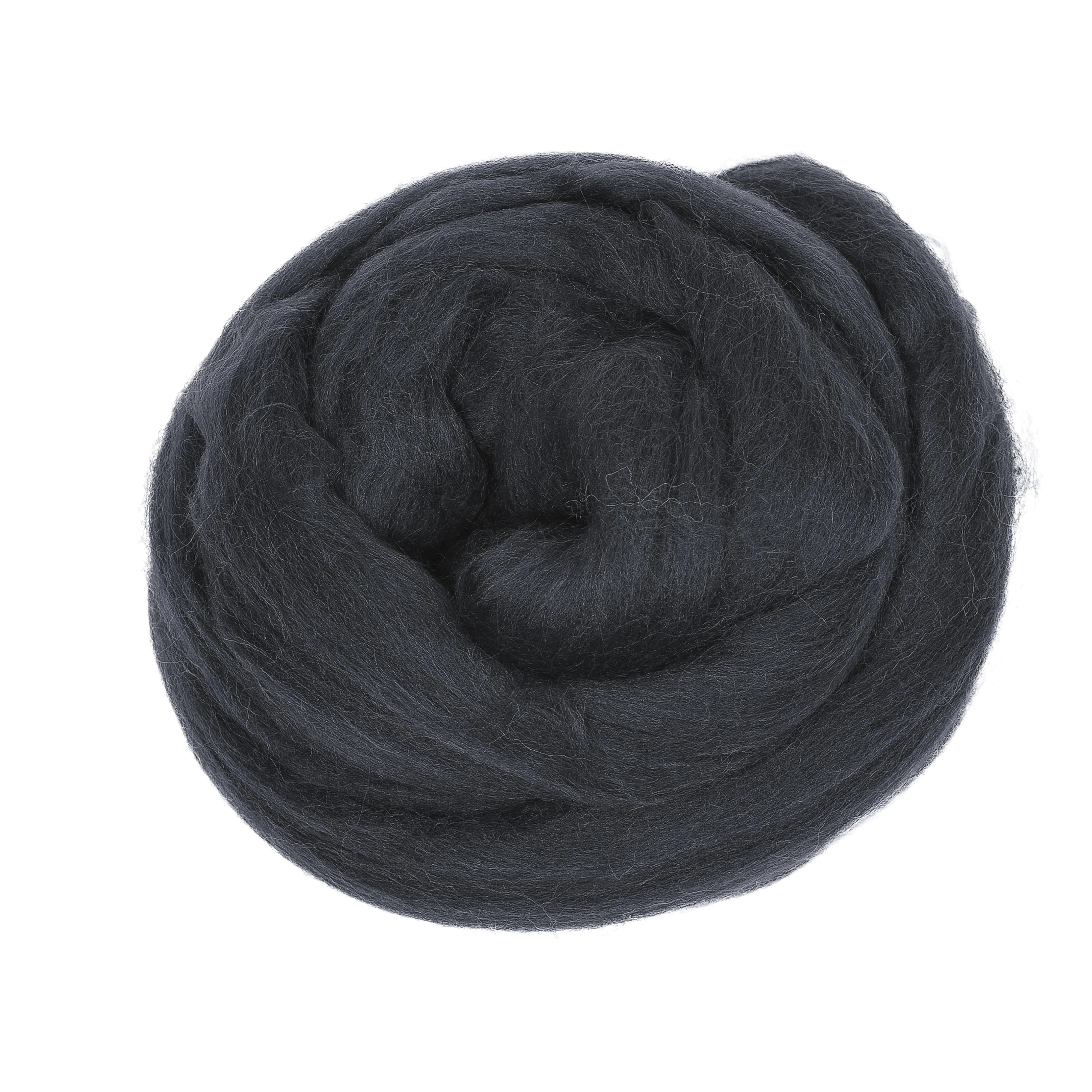 MERINO WOOL ROVING - CHARCOAL