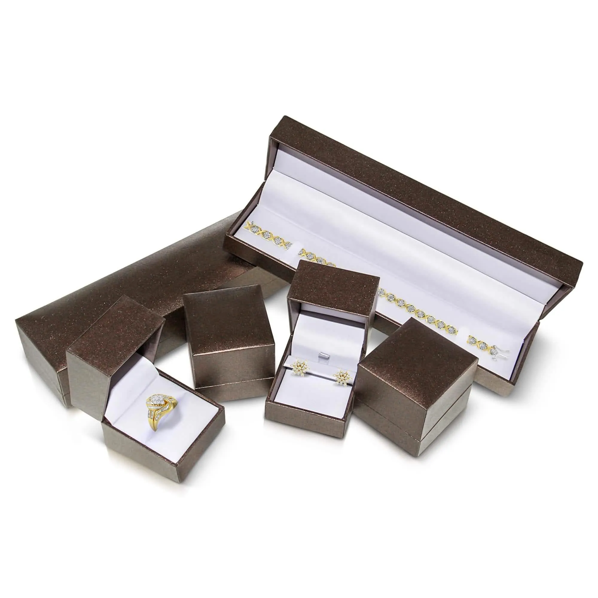 Modern 14K White Gold Triple Row Diamond Ring with Princess and Baguette Cuts (1.0 Cttw, H-I)