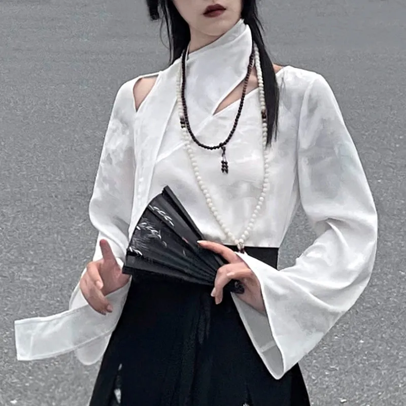 New Chinese style | shirt top embroidered horse skirt suit
