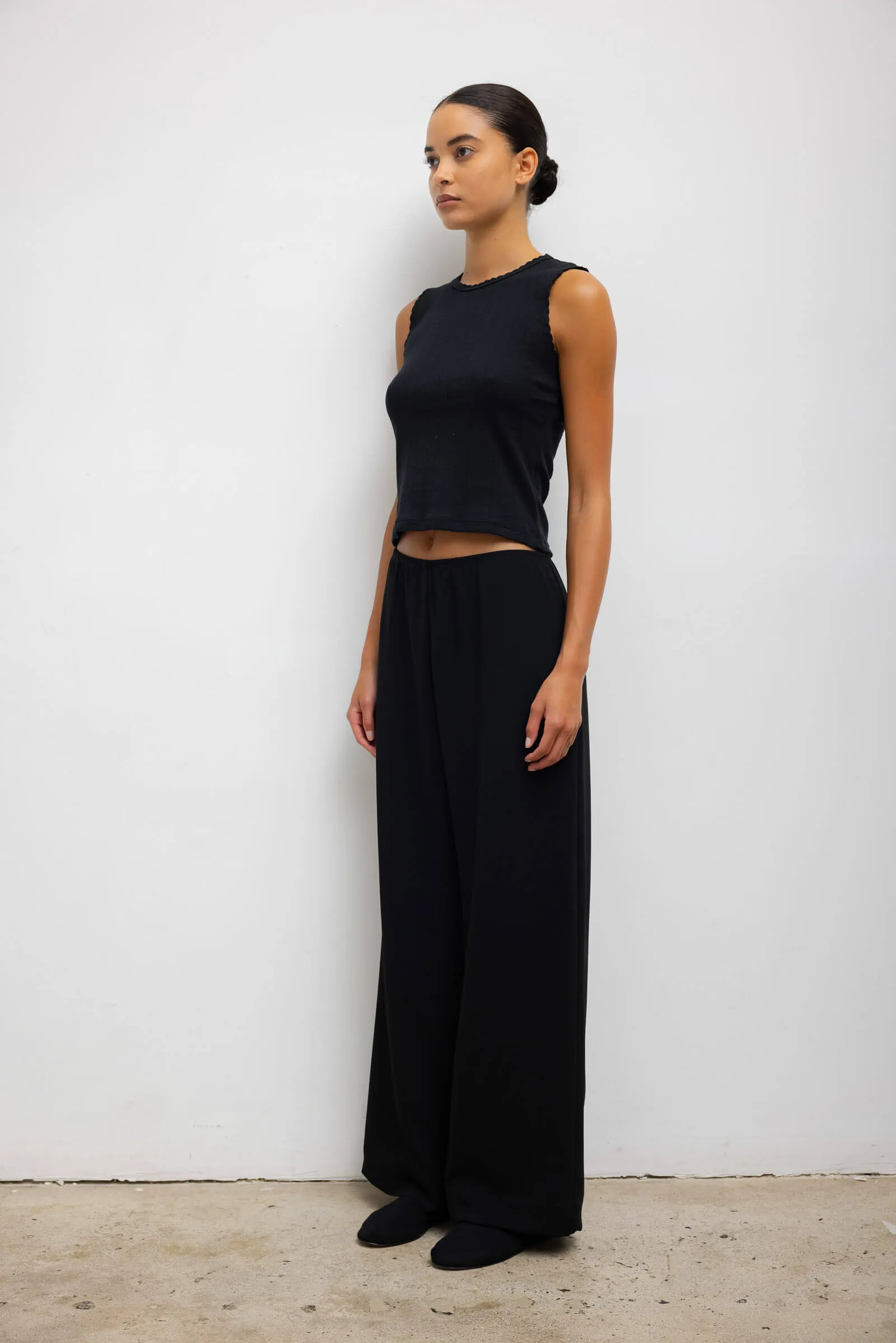 Pointelle Sleeveless Crew