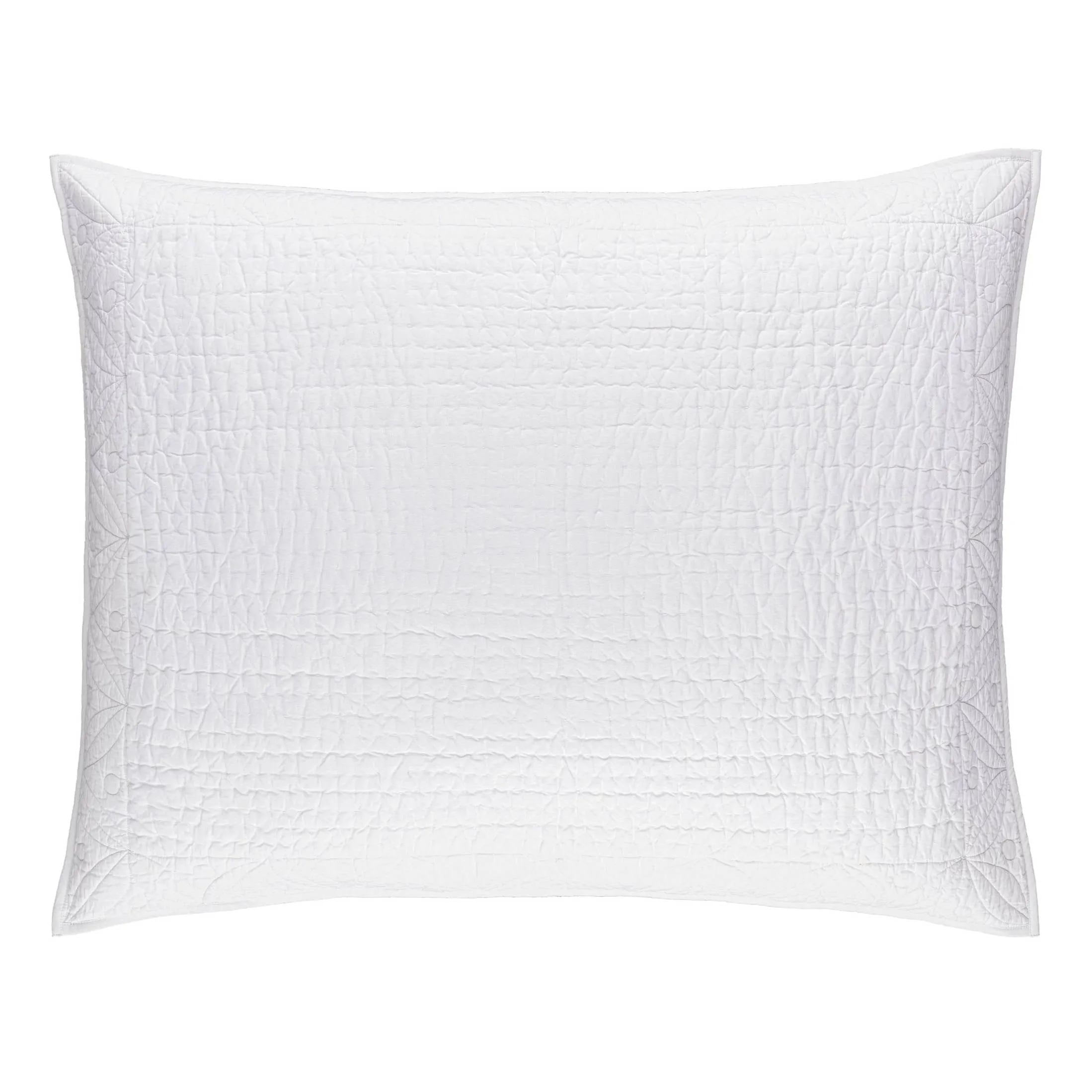 Tea & Toast White Quilted Decorative Pillow Cover