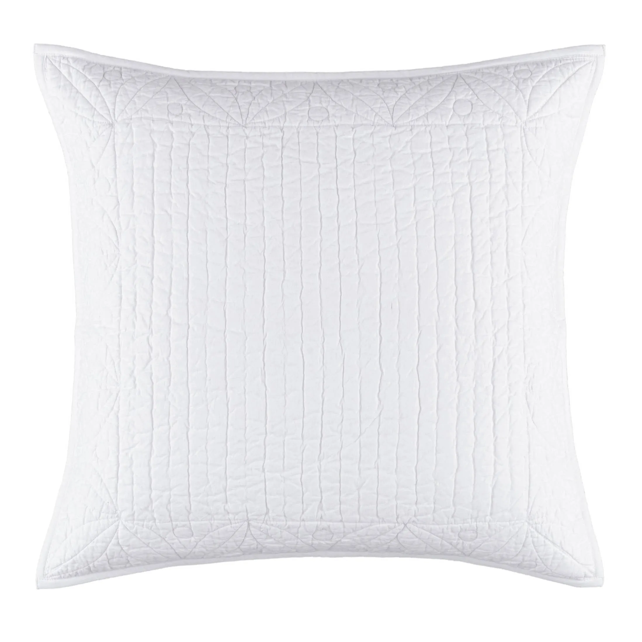 Tea & Toast White Quilted Decorative Pillow Cover