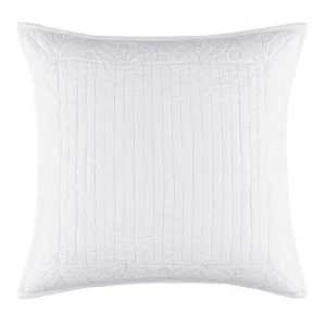 Tea & Toast White Quilted Decorative Pillow Cover
