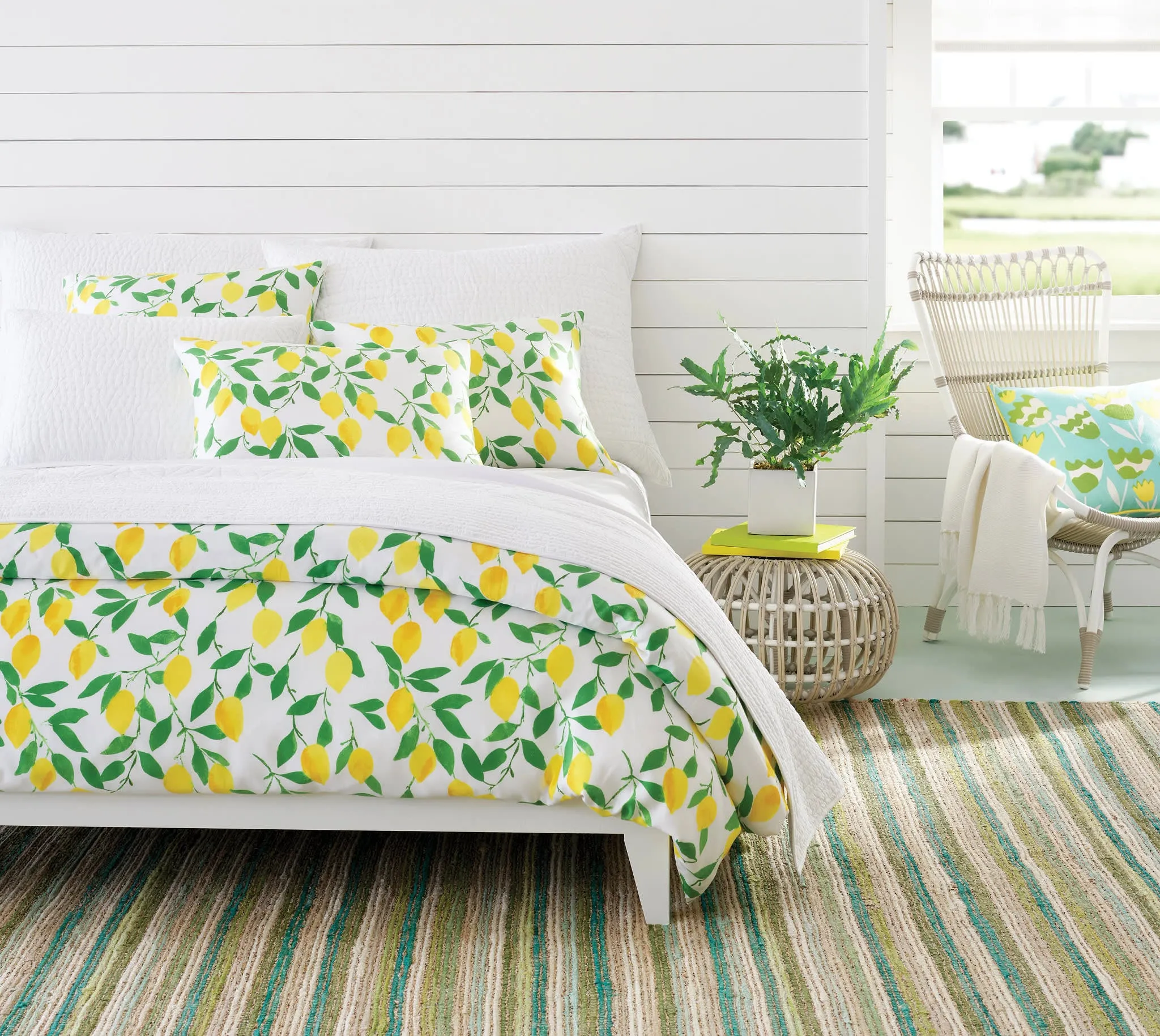 Tea & Toast White Quilted Sham