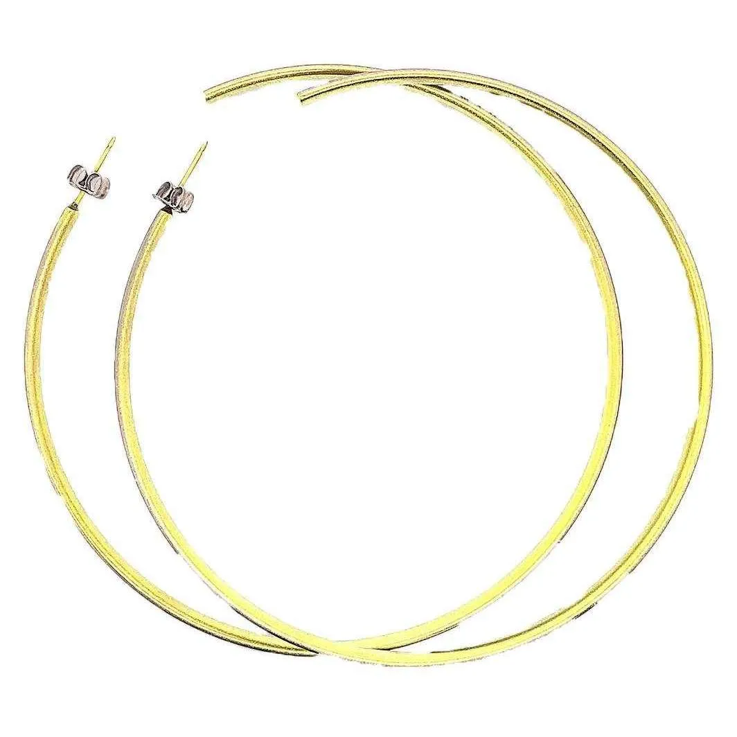 Ti2 Titanium Extra Large Hoop Earrings - Yellow
