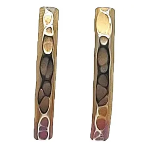Ti2 Titanium Ripple Stud Earrings - Purple