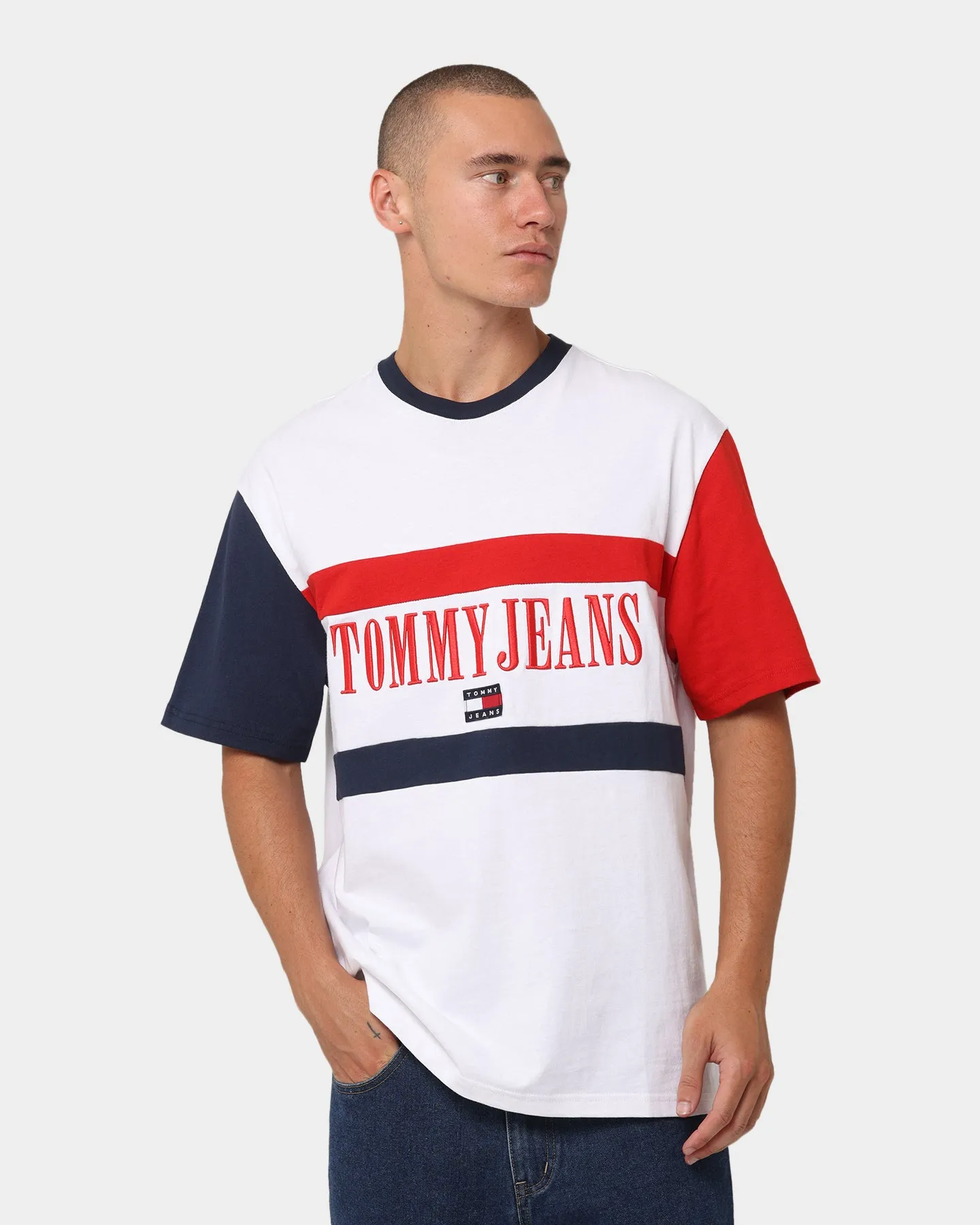 Tommy Jeans TJM Skater Archive Block T-Shirt White